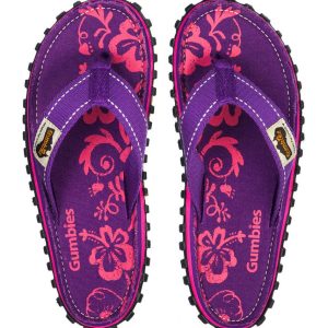 Gumbies - Slapi Islander Purple Hibiscu