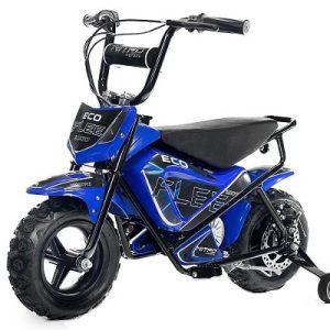 Mini Motocicleta electrica cu roti ajutatore, NITRO ECO Flee 300W 24V, culoare Albastru