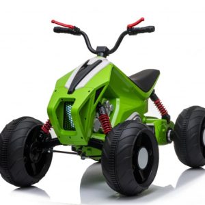 ATV electric pentru copii Kinderauto BJ718 90W 12V cu scaun tapitat culoare Verde