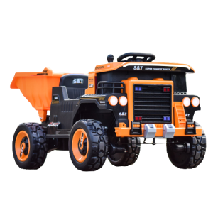 Basculanta electrica pentru 2 copii, Kinderauto BJDQ818 120W 12V 10Ah PREMIUM, culoare Galbena