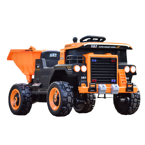 Basculanta electrica pentru 2 copii, Kinderauto BJDQ818 120W 12V 10Ah PREMIUM, culoare Galbena