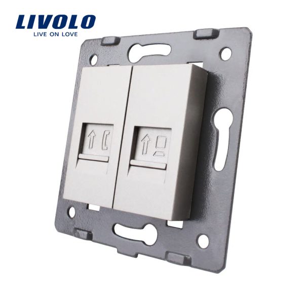 Priza dubla telefon + internet Livolo