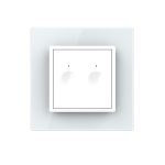 Intrerupatorul Dublu cu Touch LIVOLO cu Rama Din Sticla, Protocol Zigbee, Alb