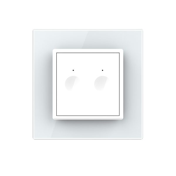 Intrerupatorul Dublu cu Touch LIVOLO cu Rama Din Sticla, Protocol Zigbee, Alb