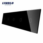 Panou 5 intrerupatoare simple cu touch Livolo din sticla
