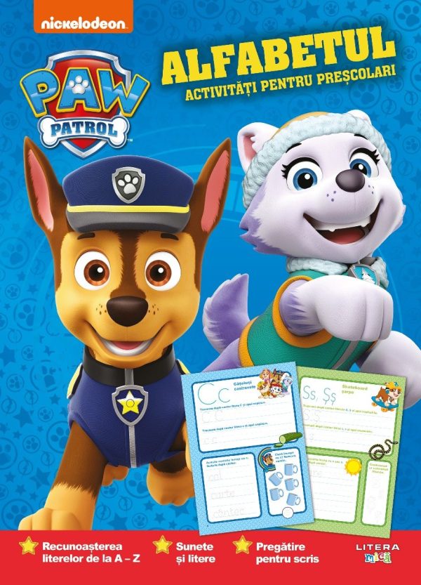 Patrula Catelusilor, Alfabetul, Activitati pentru prescolari cu autocolante