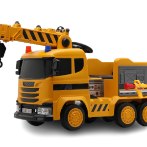 Camion electric cu functie de macara, Kinderauto Costrucktor 140W 12V 10Ah, culoare Galbena