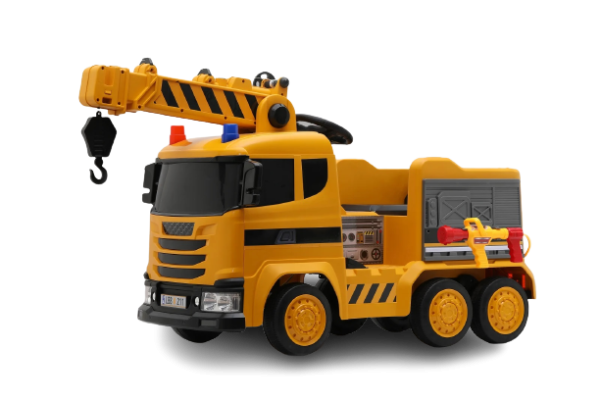 Camion electric cu functie de macara, Kinderauto Costrucktor 140W 12V 10Ah, culoare Galbena