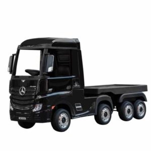 Camion electric Mercedes ACTROS 4x4 180W 12V Premium, cu platforma, culoare Neagra