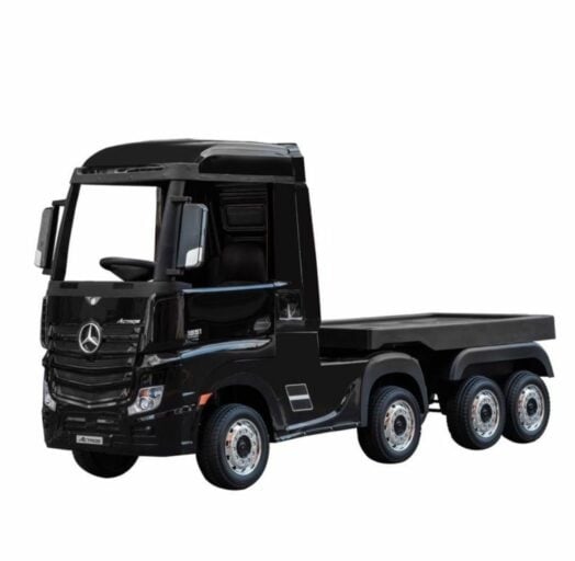 Camion electric Mercedes ACTROS 4x4 180W 12V Premium, cu platforma, culoare Neagra