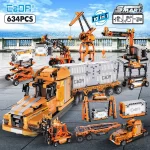 Set constructie pentru copii din 634 piese, 10 in 1 CADA, Camion de jucarie sau alte 9 utilaje din port, smart 2.4GHz