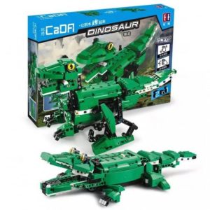 Jucarie Dinozaur sau crocodil 2 in 1 cu RC, set constructie CADA din 435 piese, 2.4GHz, Bricks Toys for Kids