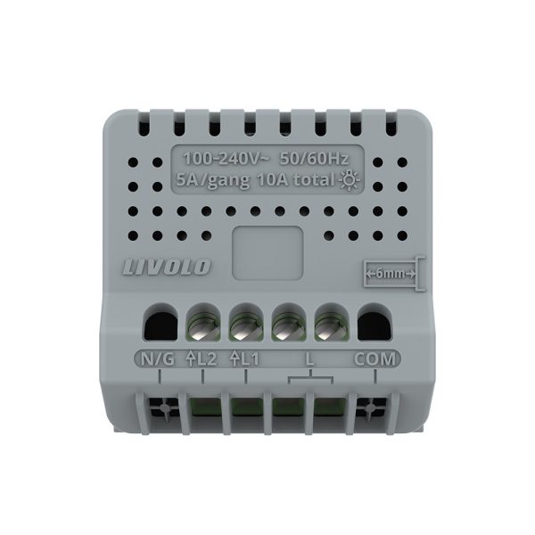 Modul Intrerupator Dublu cu Touch LIVOLO, protocol ZigBee, Alb