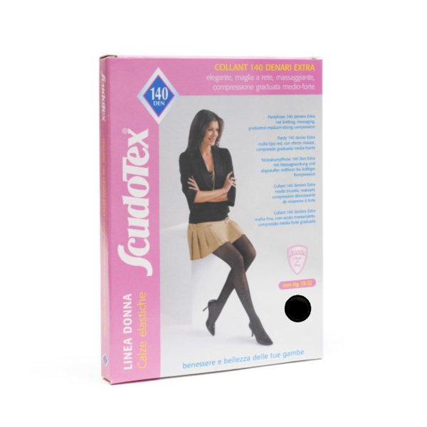 Ciorapi compresivi medicinali Forte 140 den, XXL=6, negru, ScudoTex