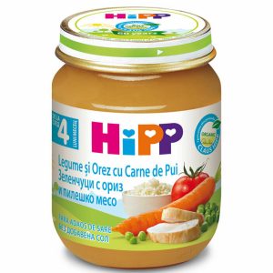 Legume cu orez si pui, incepand de la 4 luni, 125 g, HiPP