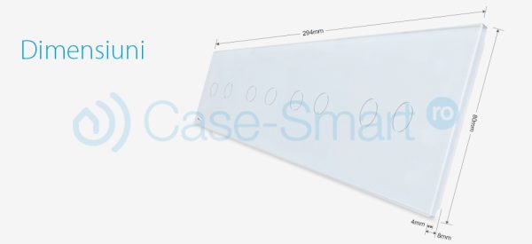 Panou intrerupator dublu+dublu+dublu+dublu cu touch Livolo din sticla