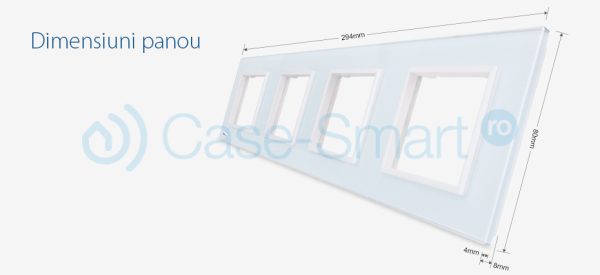 Rama priza cvadrupla Livolo din sticla