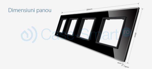 Rama priza cvadrupla Livolo din sticla