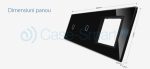 Panou 2 intrerupatoare simple cu touch si priza Livolo din sticla
