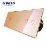 Intrerupator cu touch simplu+simplu+dublu LIVOLO din sticla