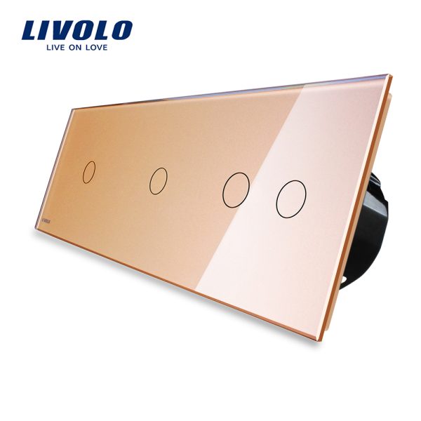 Intrerupator cu touch simplu+simplu+dublu LIVOLO din sticla