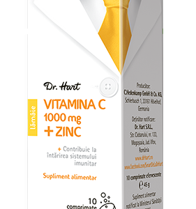 Dr.Hart Vitamina C 1000mg + Zinc, 10 comprimate efervescente
