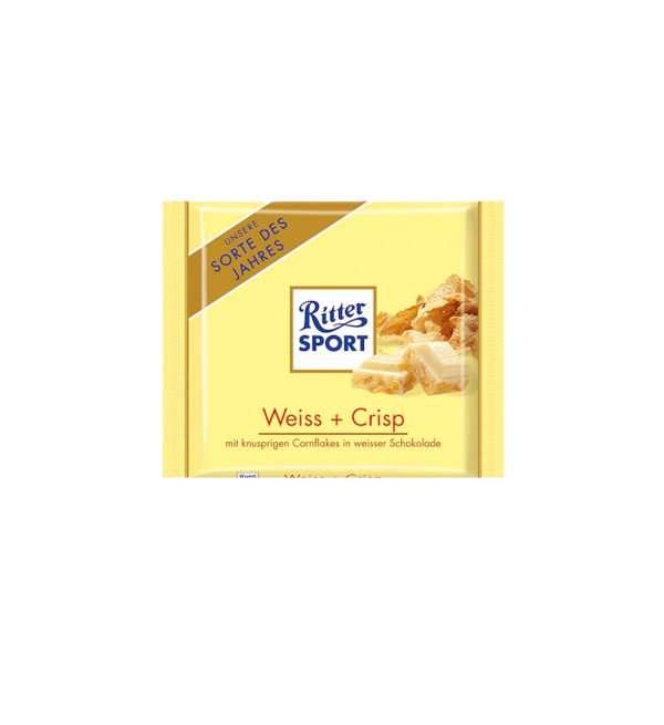 Ritter Sport Ciocolata Alba cu Fulgi de Porumb 100g