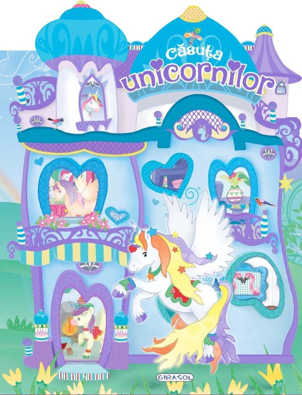 Casuta unicornilor cu abtibilduri, Mov