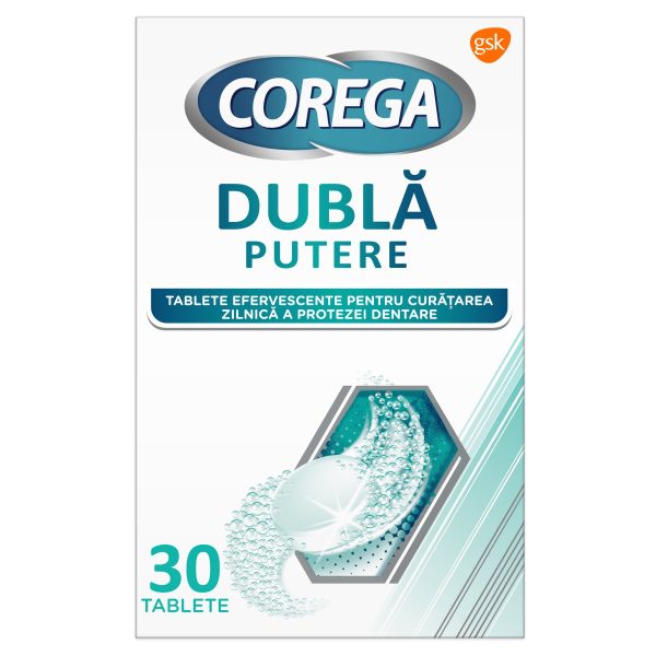 Tablete efervescente Dubla Putere, 30 tablete, Corega