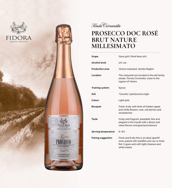 Fidora Civranetta Prosecco Rose DOC Brut Nature 0.75L