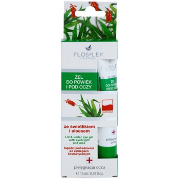 FlosLek Pharma Eye Care Gel pentru jurul ochilor cu un luminator și aloe vera