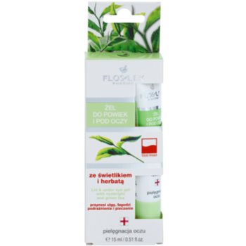 FlosLek Pharma Eye Care Gel pentru jurul ochilor cu un luminator și ceai verde