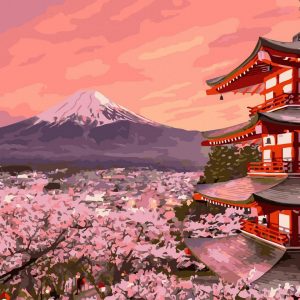 Set Pictura pe numere, Acuarello, Japonia la apus