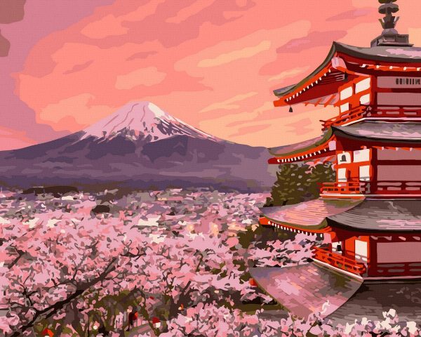 Set Pictura pe numere, Acuarello, Japonia la apus