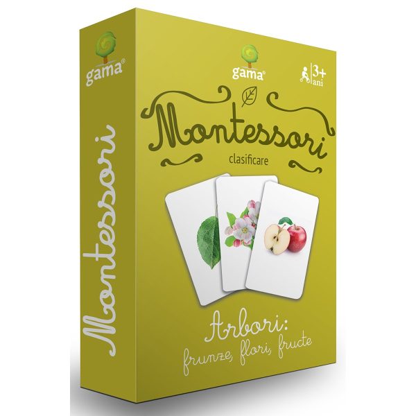 Editura Gama, Carti de joc educative Montessori Seria 4, Arbori: frunze, flori, fructe