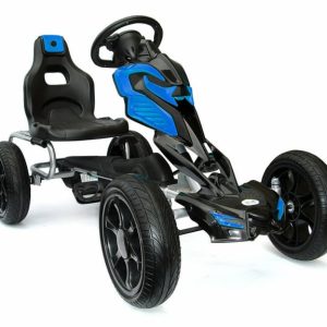GO Kart cu pedale, 5-10 ani, Kinderauto Thunder, roti EVA, culoare albastra