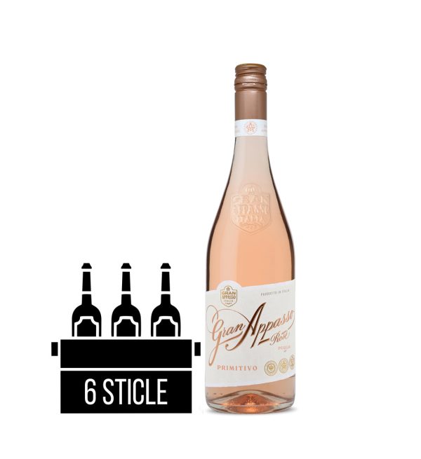 Gran Appasso Rose Primitivo Puglia Igp BAX 6 st. x 0.75L - Vin Rose Sec - Italia