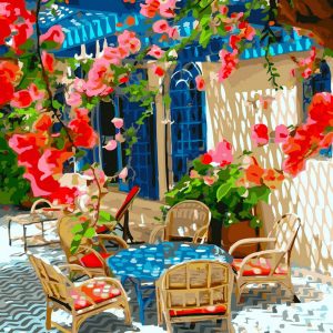 Set Pictura pe numere, Acuarello, Terasa din Grecia