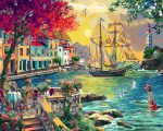 Set Pictura pe numere, Acuarello, Barcute pe mare