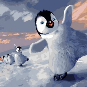 Set Pictura pe numere, Acuarello, Pinguinii veseli