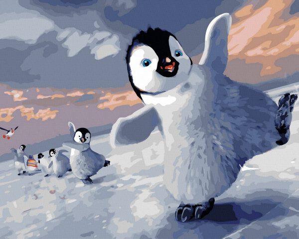 Set Pictura pe numere, Acuarello, Pinguinii veseli