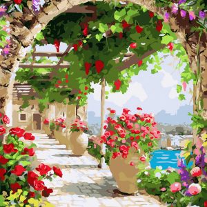 Set Pictura pe numere, Acuarello, Cupola cu flori