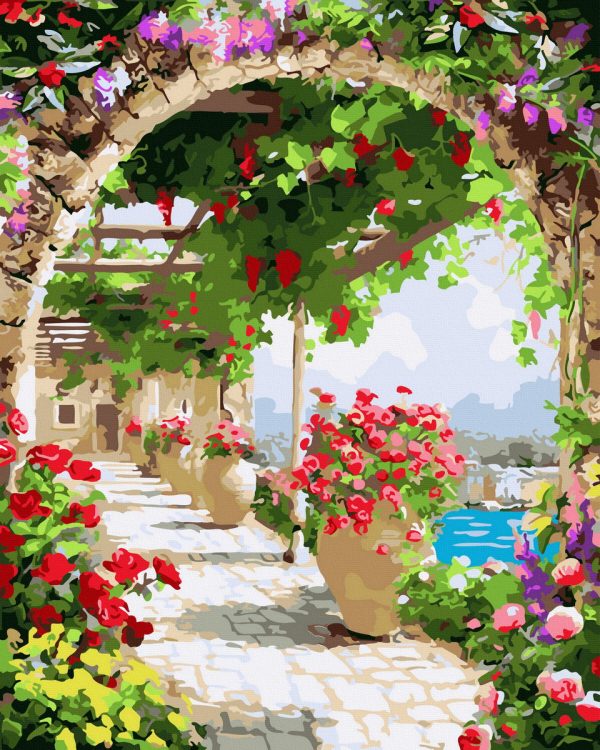 Set Pictura pe numere, Acuarello, Cupola cu flori