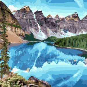 Set Pictura pe numere, Acuarello, Muntii langa lac