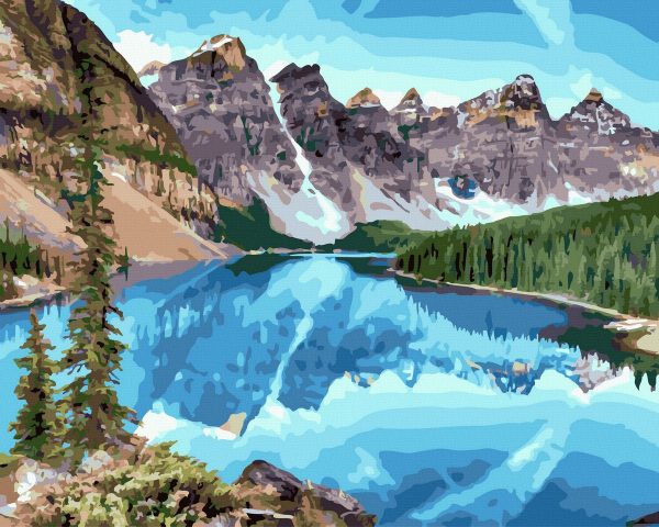 Set Pictura pe numere, Acuarello, Muntii langa lac