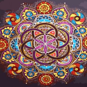 Set Pictura pe numere, Acuarello, Mandala abundentei