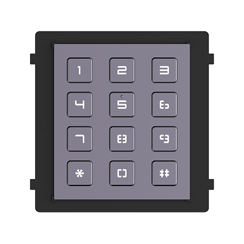 Modul tastatura HikVision DS-KD-KP, Pentru interfon modular, 12 Taste iluminate, Embedded Linux