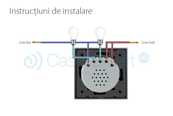 Modul intrerupator cu revenire (reset) dublu cu touch LIVOLO