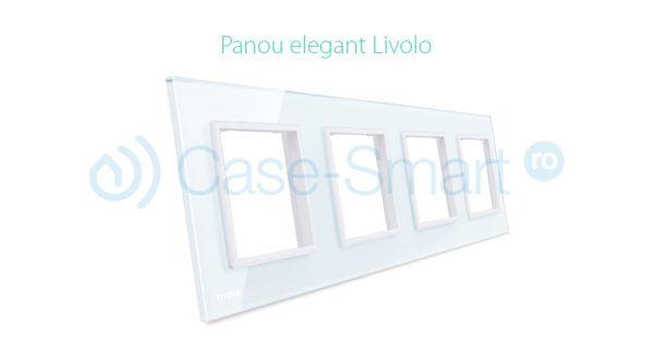 Rama priza cvadrupla Livolo din sticla