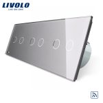 Intrerupator dublu+dublu+dublu cu touch Wireless Livolo din sticla